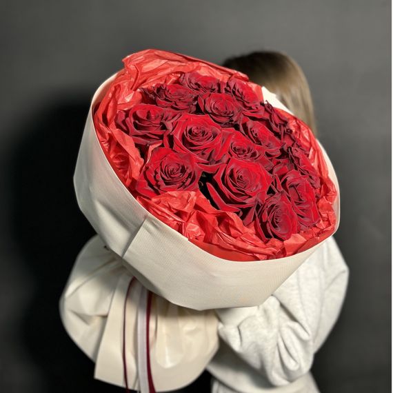 Монобукет из 15 роз Эквадор 60 см