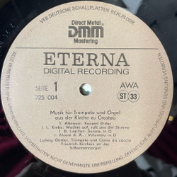 Винтажная виниловая пластинка LP Ludwig Guttler, Friedrich Kircheis Musik F r Trompete Und Orgel Aus Der Kirche Zu Crostau (ГДР 1985)