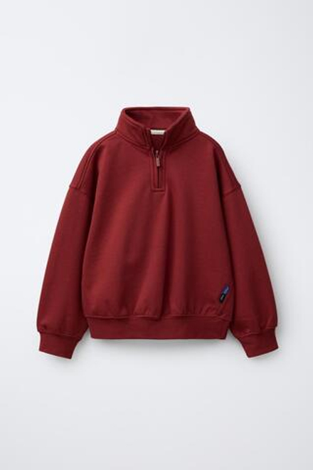 ZARA БАЗОВАЯ ТОЛСТОВКА НА МОЛНИИ, КРАСНЫЙ