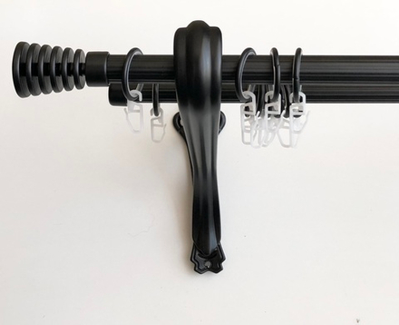 Карниз кованый консольный рифленый Конус скан d20/16 двухрядный, цвет черный