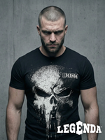 Футболка хлопковая LEGENDA Череп Каратель черный