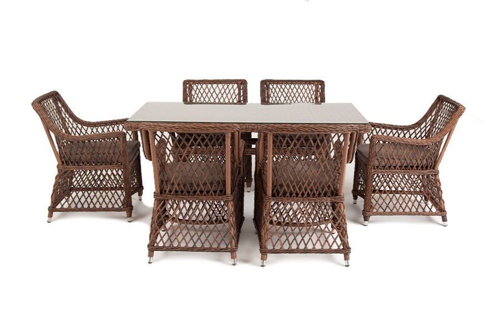 "Латте" обеденная группа плетеная, цвет коричневый