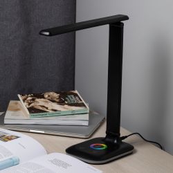 Настольный светильник ЭРА NLED-502-11W-BK светодиодный с RGB ночником черный