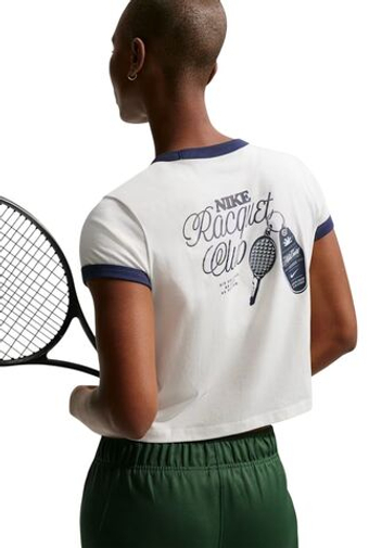 Женская теннисная футболка Nike Court Heritage Tennis - sail/midnight navy