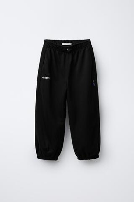 ZARA БРЮКИ-ДЖОГГЕРЫ ИЗ МЯГКОЙ ТКАНИ СО СТОППЕРАМИ, ЧЕРНЫЙ