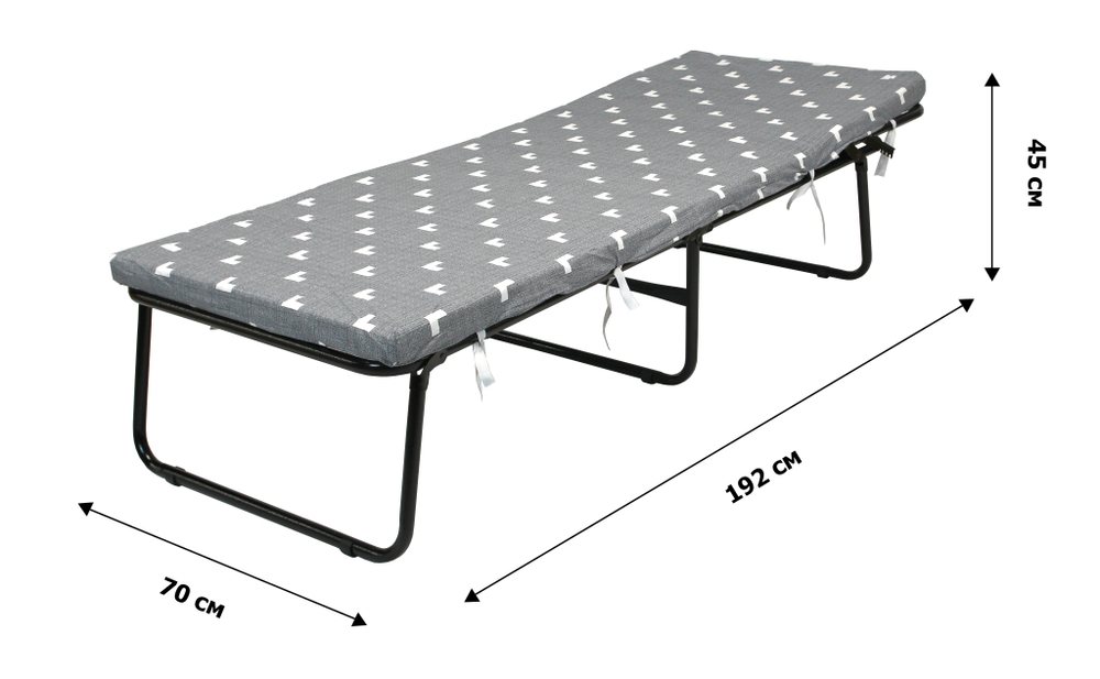 Кровать раскладная Соната мягкая лист 50мм арт.РП-700-Э-50 (цвет ткани серый рис.тетрис (1 шт. в уп.)