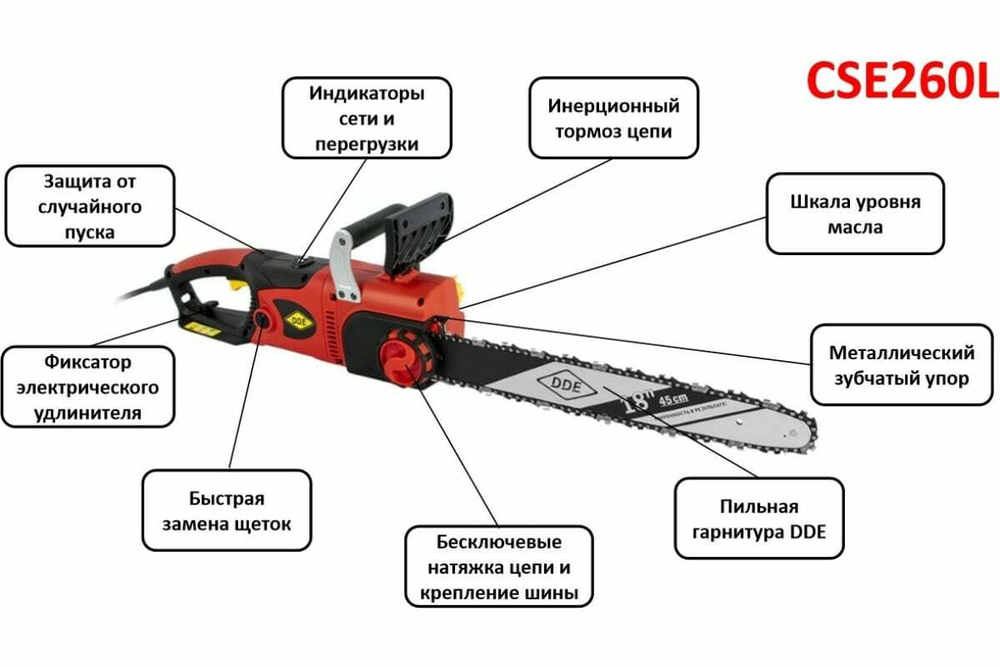 Цепная электрическая пила DDE CSE260L 18" 792-834