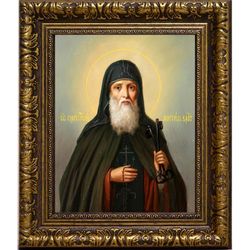 Лонгин Коряжемский, преподобный иеромонах. Икона  на холсте.