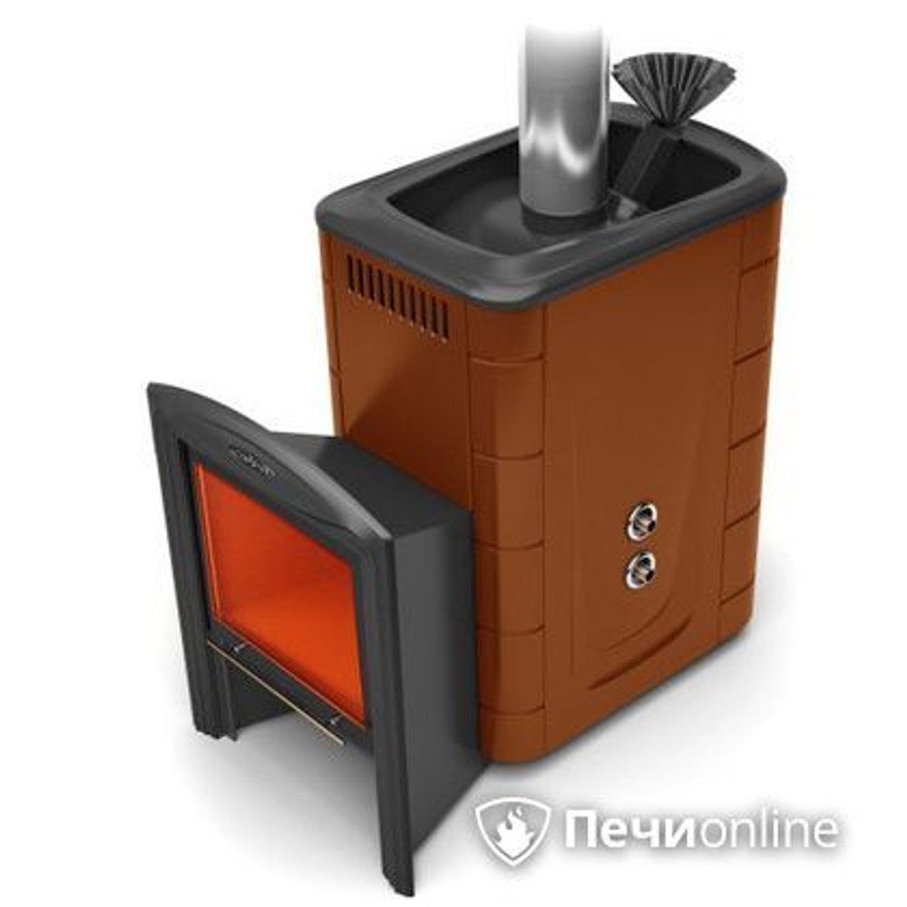 Печь для бани TMF Гейзер 2014 Inox Витра с теплообменником терракота