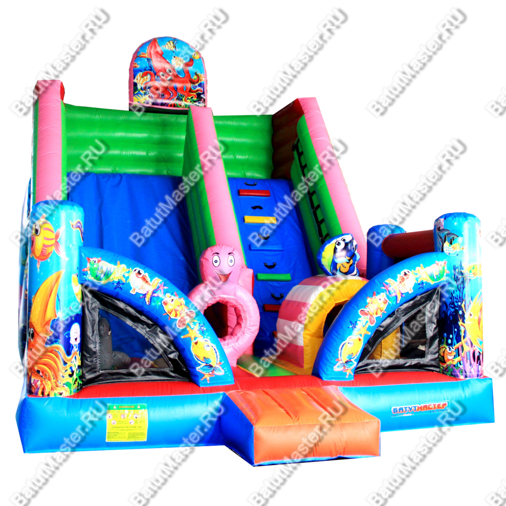 Батут-горка "Приключения рыбки" 7*5*6 м