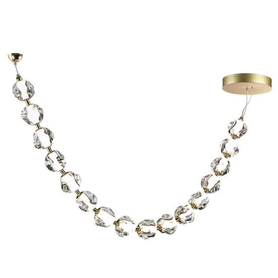 5085/64L L-VISION ODL25 565 золото/прозрачный/металл/акрил Подвес- бусы LED 64W 4000K 3200Лм JEMSTONE