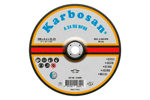 Диск шлифовальный по металлу Karbosan 230х6,4х22