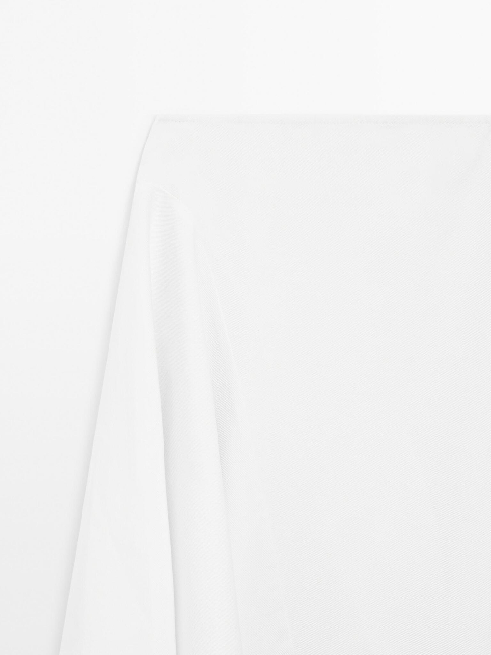 Massimo Dutti Джинсовая юбка миди асимметричного кроя, кремовый