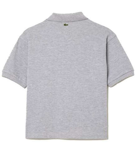 Детская теннисная футболка Lacoste Cotton Pique Print Polo Shirt - grey