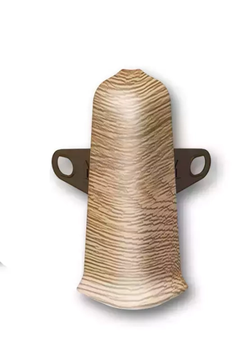 Угол наружный с крепежом для плинтуса 85мм "Деконика" 221 Дуб янтарный