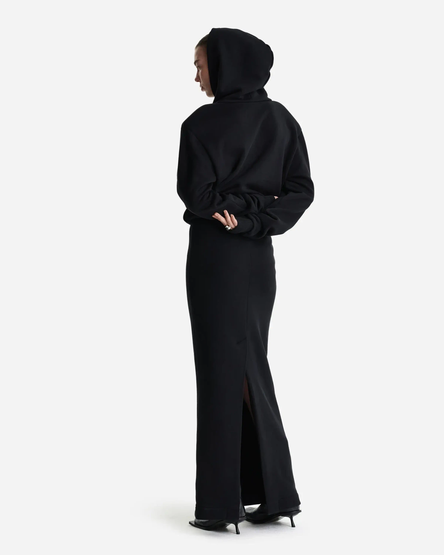 Платье-худи в длине макси