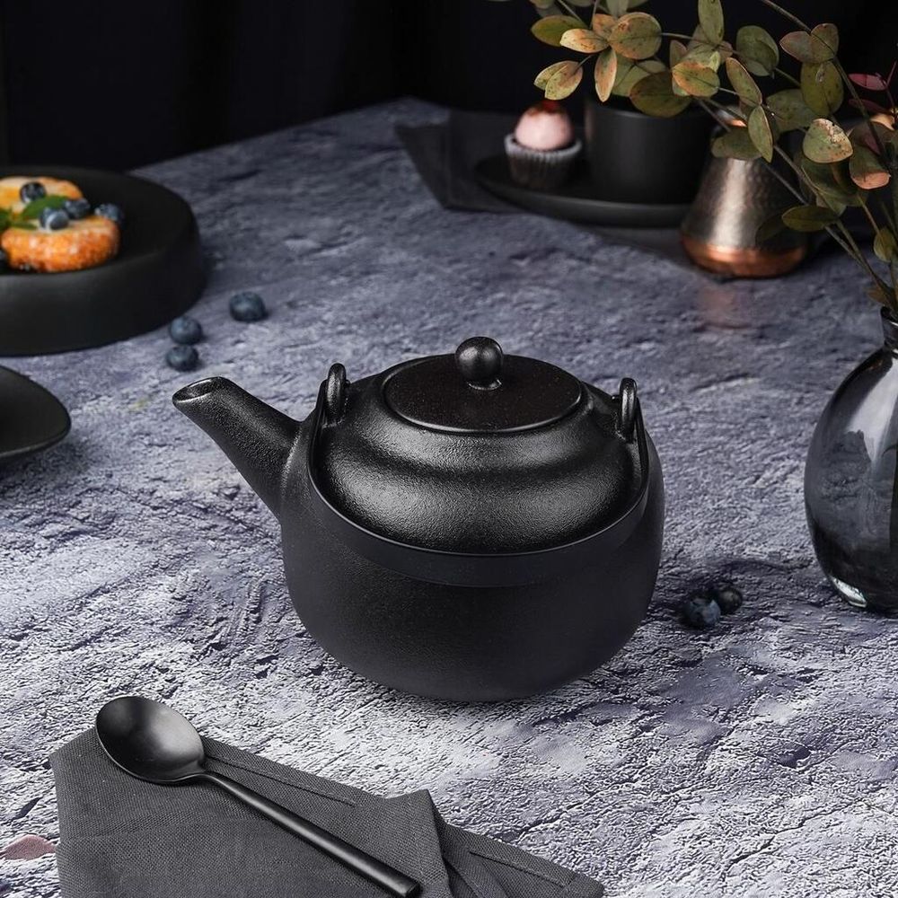 Чайник 950 мл d 14 см h10,5 см с ситом Smooth Black Raw Stellar P.L. Proff Cuisine [1]