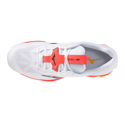 Мужские кроссовки для бадминтона/сквоша Mizuno Wave Stealth 6 - white/fiery coral2/citrus