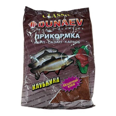 Прикорм Дунаев Классика 0,9кг Карп Клубника**, 209737
