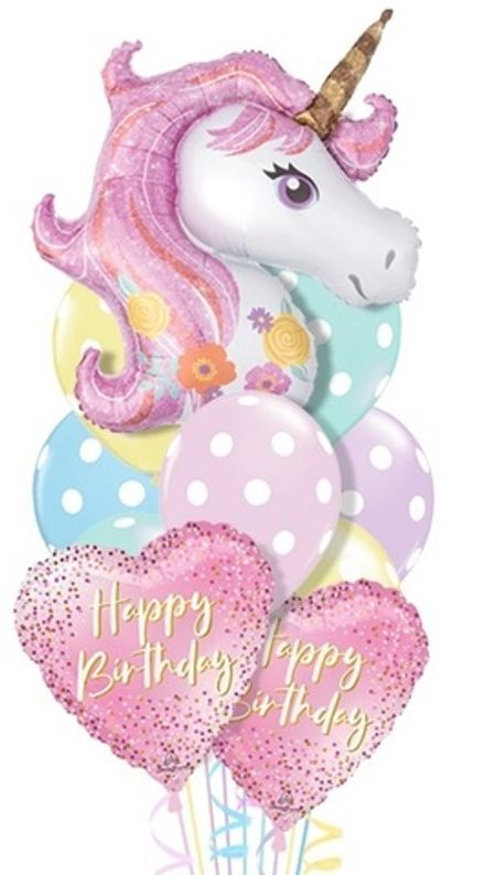 Букет шаров "Нежный горошек и Единорожек"