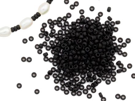 Бисер Round 15/0, Miyuki, черный матовый (5г)