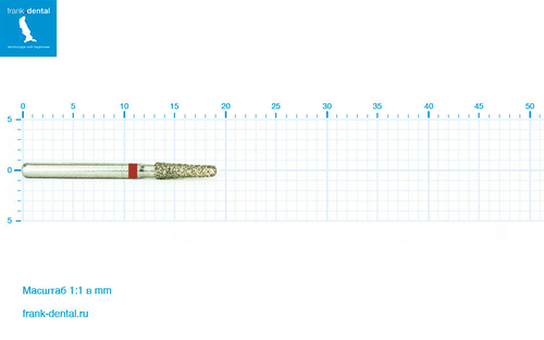 Бор алмазный красный Frank Dental типа FG - D.846KR.016.F.FG