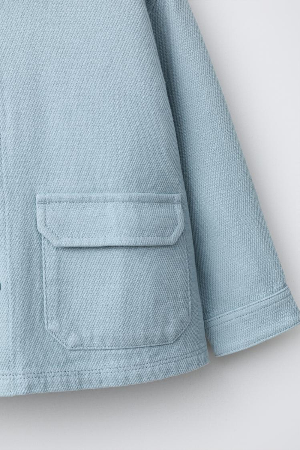 ZARA КУРТКА-РУБАШКА ВАФЕЛЬНОГО ПЛЕТЕНИЯ С КАРМАНАМИ, СИНИЙ