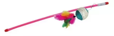 дразнилка (Triol) В028 удочка цветной шар, веревка с перьями для кошек