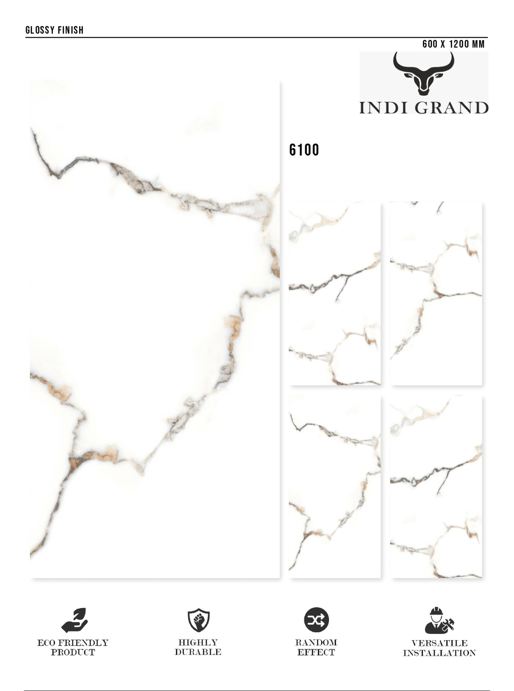 Керамогранит glossy №1 60х120, 6100