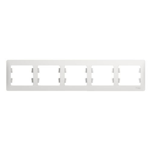 Рамка GLOSSA горизонтальная 5 постов белая Schneider Electric