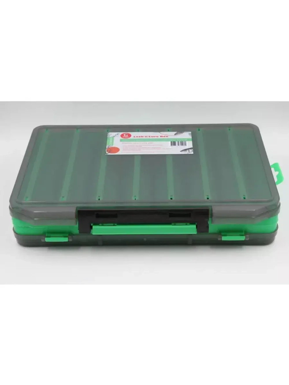 Коробка для воблеров двухсторонняя GFish 17300, зеленая / органайзер рыболовный для балансиров, снастей, блесен, приманки, попперов