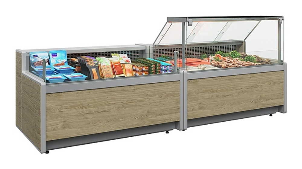 Витрина холодильная Carboma GC111 SP 1,25-1 1010 (статика, газлифт, без боковин)