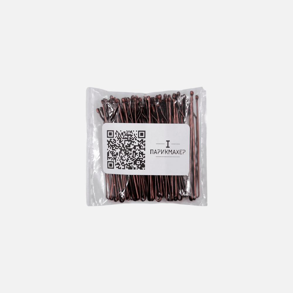 Невидимки волнистые коричневые IPARIKMAHER 50 мм 50 шт