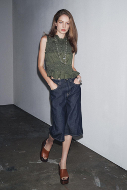 ZARA ТОП С БУСИНАМИ — ZW COLLECTION, ЗЕЛЕНЫЙ/СЕРЫЙ