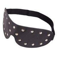 Черная кожаная маска на глаза с клёпками и велюровой подкладкой Sitabella BDSM Accessories 3082-1