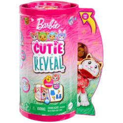 Barbie Cutie Reveal - Кукла Челси Кошка-Панда Красная + животное HRK28