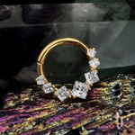 Кликер "Magic" - Желтое золото - White CZ