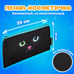 Папка на молнии с ручками А4 мешок для обуви 42х33 см пенал 20х10 см "Black cat" набор BRAUBERG