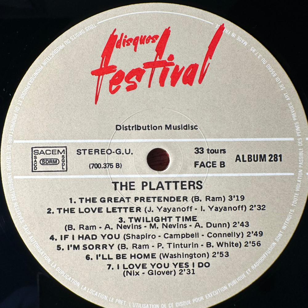 The Platters ‎– Original 2LP (Франция 1977г.)