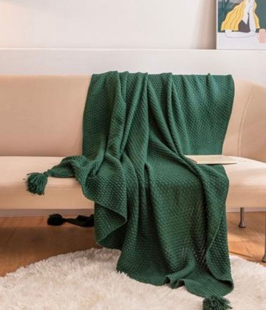 ZEPHYR HOME Плед вязаный 130х170 изумруд