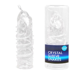 Закрытая рельефная насадка Crystal sleeve snakes в виде змеи с усиками - 14 см.