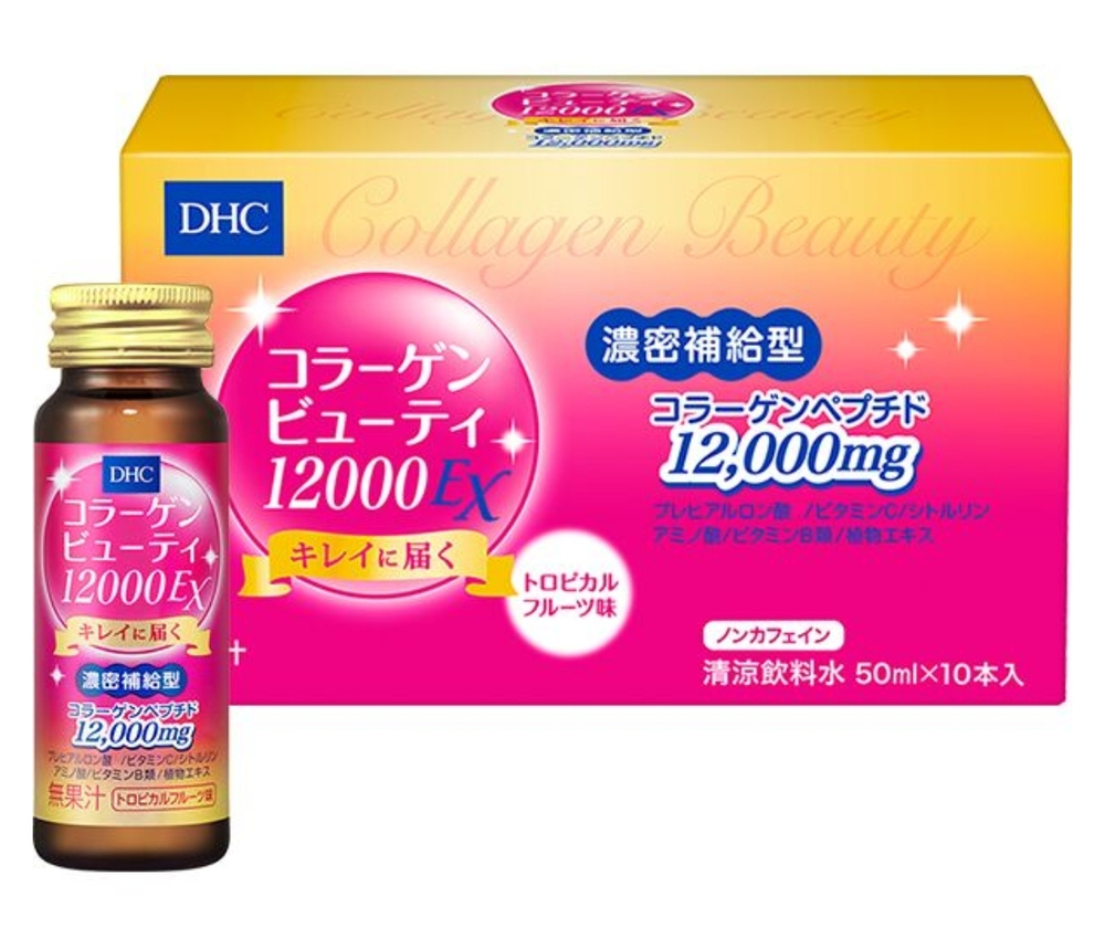 DHC Коллаген Бьюти 12000EX – премиальный коллагеновый напиток для упругой кожи, суставов и волос | 12000 мг коллагена + 20 полезных компонентов, 10 шт по 50 мл.