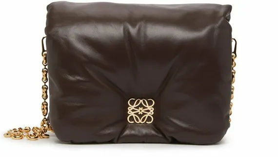 Кожаная сумка Loewe Gate темно-коричневый