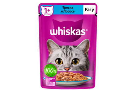 Whiskas для взрослых кошек рагу с лососем 85 г
