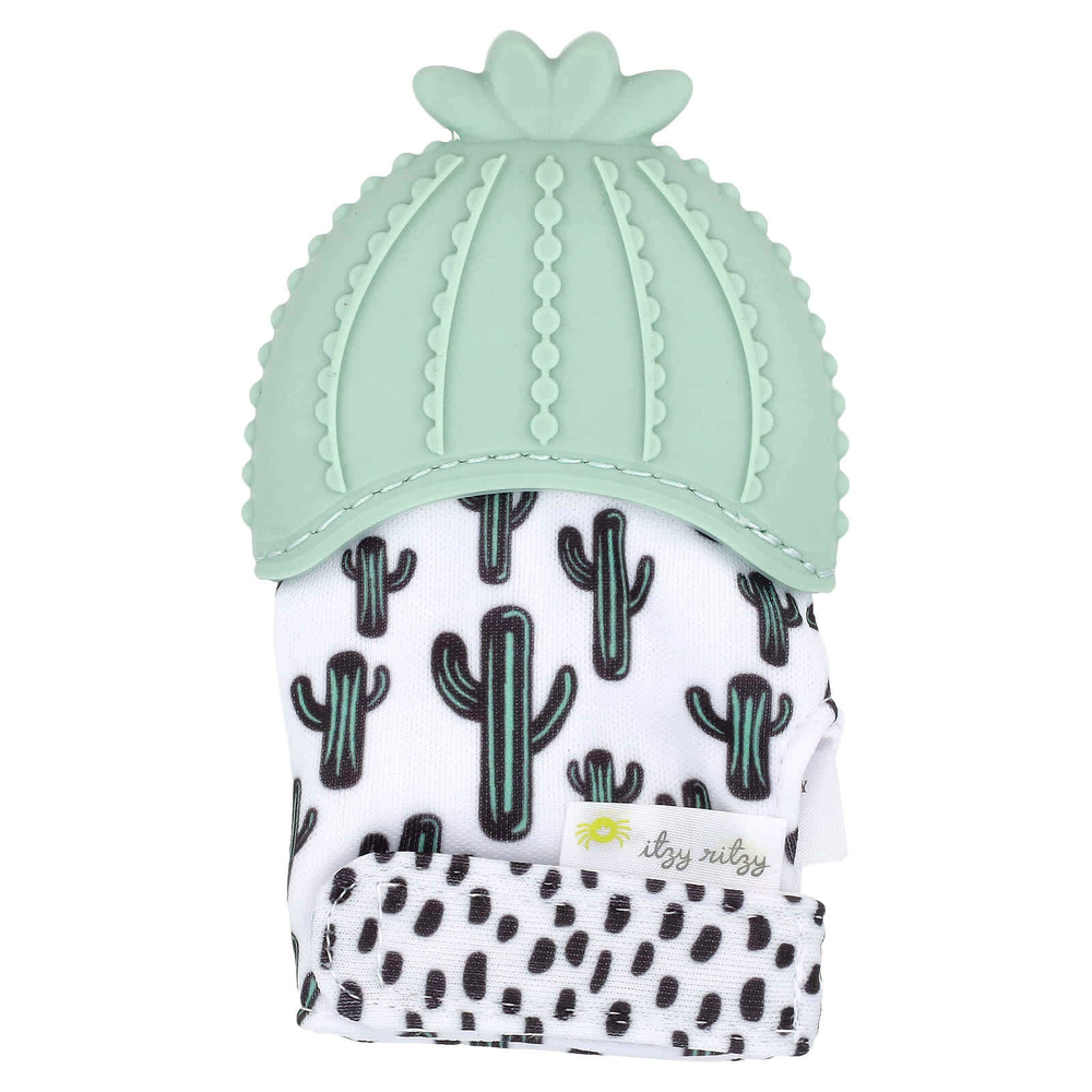 itzy ritzy, Itzy Mitt®, силиконовый прорезыватель для зубов, для детей от 3 месяцев, кактус, 1 прорезыватель для зубов