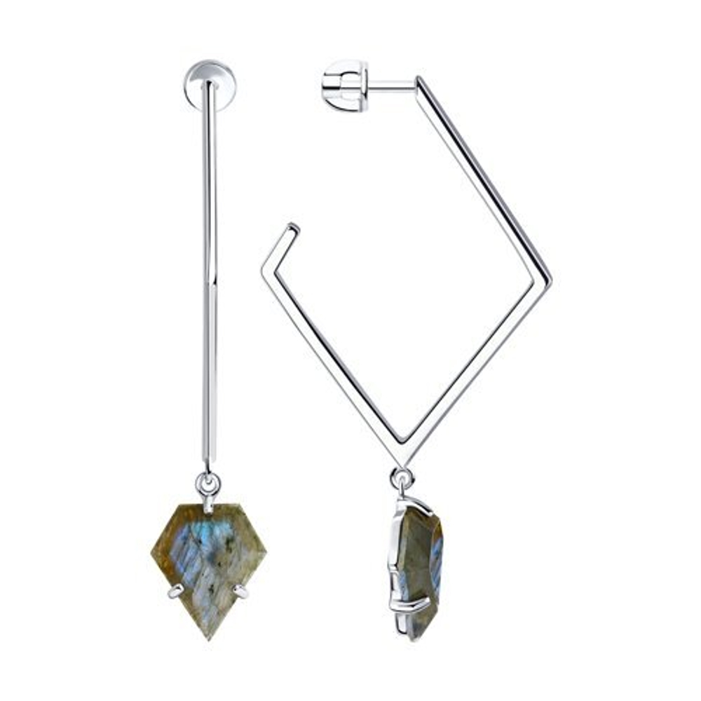 Серьги из серебра с лабрадоритами Ag 925 (92022318)