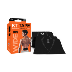 Кинезиотейп KT Tape PRO Wide, Синтетическая основа,10 полосок 25х10см, преднарезанный, цвет Черный