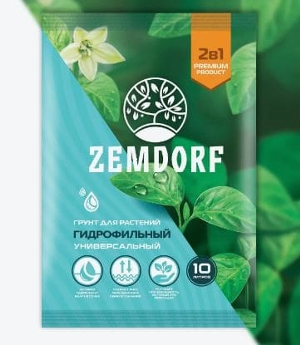 Грунт ZEMDORF гидрофильный универсальный 10 л