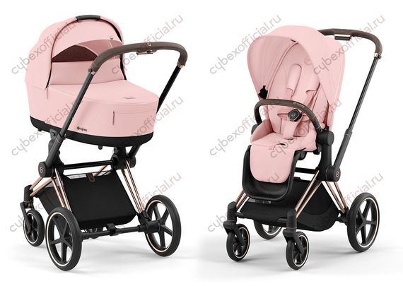 Детская коляска Cybex Priam IV 2 в 1 Peach Pink шасси Rosegold