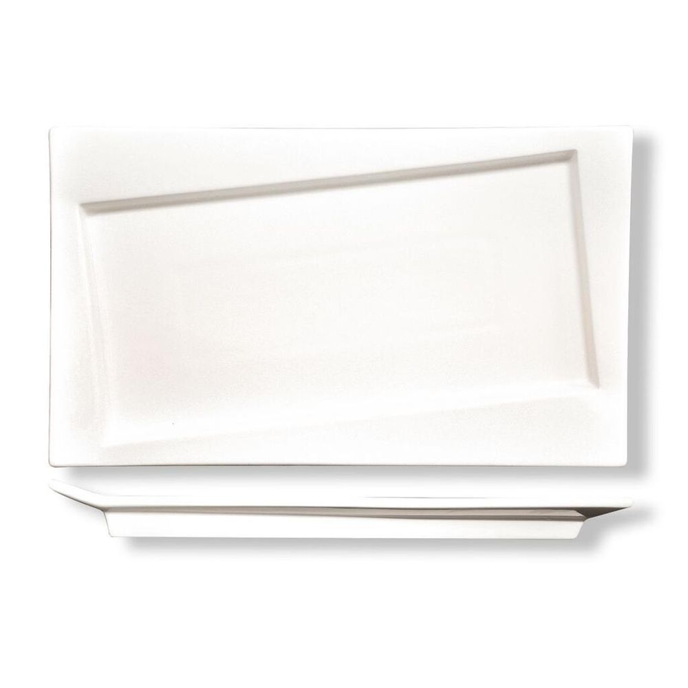 Блюдо прямоугольное 30,5*18 см со смещенным дном белое фарфор P.L. Proff Cuisine [1]